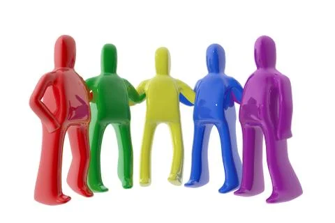 Group of colorful figures Stock Illustration