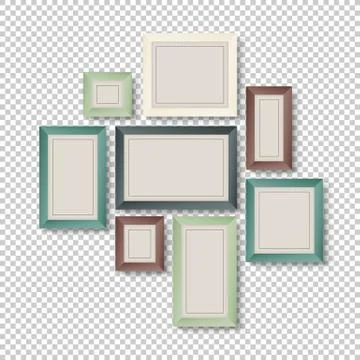 Group of Colorful Frames on Transparent Background Illustrazione stock