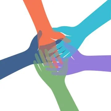 Group of Colorful Hands Stock Illustration
