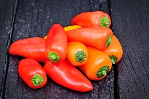 Group of colorful pepper on table 스톡 사진
