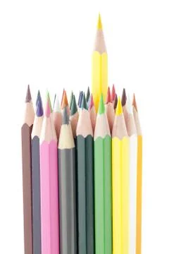 Group of coloring pencil Stock Photos