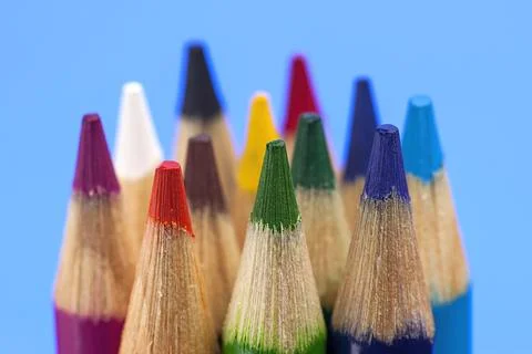 Group of coloring pencils. Stock Photos