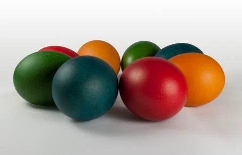 Group of Coloured Easter Eggs 写真素材