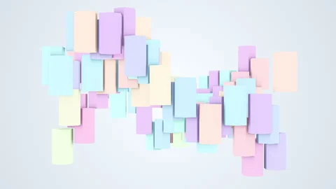 Group of colourful 3D blocks waving Stock Footage 277354241