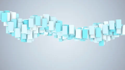 Group of colourful blocks waving, 3D voice visualisation Stock Footage 276493663