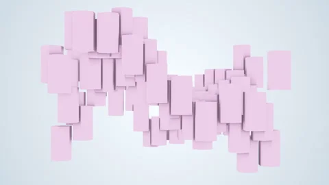Group of colourful blocks waving, 3D voice visualisation Stock Footage 277847520
