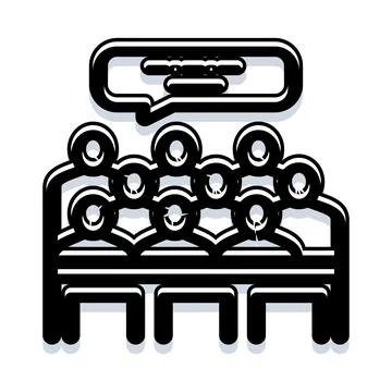 Group communication discussion concept with speech bubble Stock Illustration