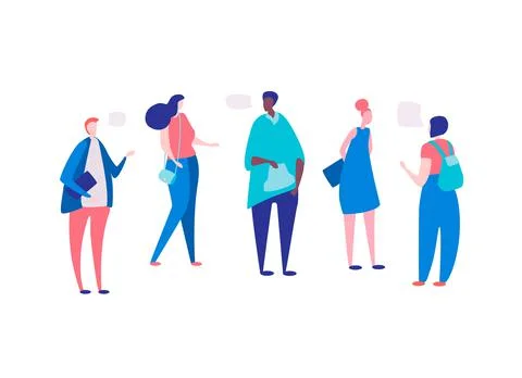 Group communication people vector. Illustration of chatting and networking Stock Illustration