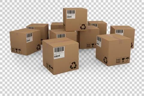 Group of composite cardboard boxes Stock Illustration