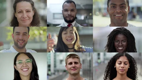 Group of confident multiethnic people posing Stock Footage 115952227