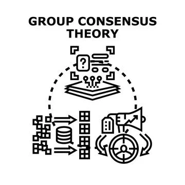 Group consensus theory achieving team decision making Stock Illustration