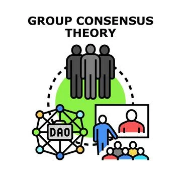 Group consensus theory and decentralized autonomous organization concept Stock Illustration