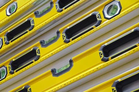 Group of construction bubble levels Stock Photos