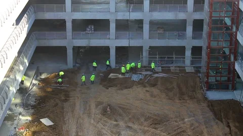 A group of construction workers working Stock Footage 98273948