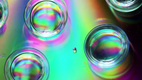 Group of contact lenses on surface Stock Footage