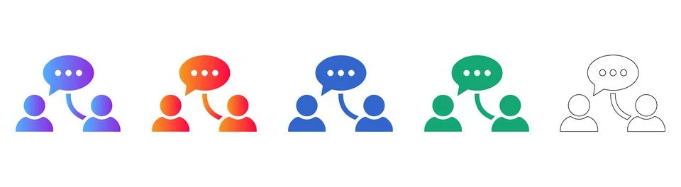Group Conversation and Chat Bubble Icons Stock Illustration