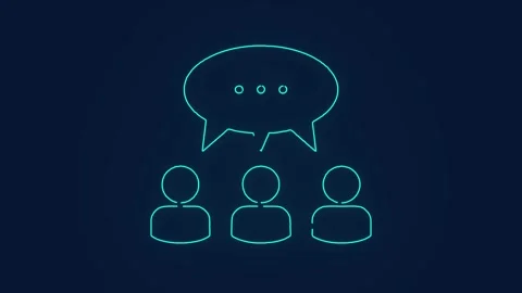 Group conversations about a project social network animation Stock Footage 264962774