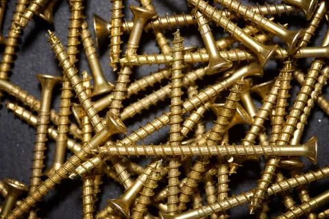 Group of countersunk lag screws on a table Фото