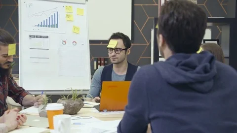 Group of creative people playng game in office Stock Footage 72548281