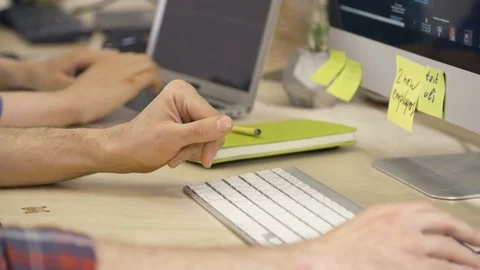 Group of creative people working on workplaces Stock Footage 72573921