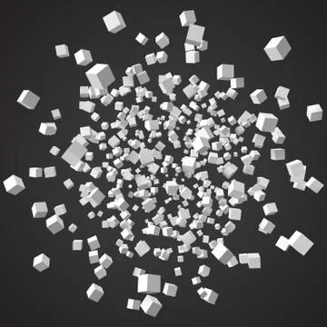 Group of cubes, 3d style vector illustration Stock Illustration