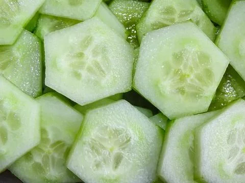 Group of cucumber slices. Vegetable 스톡 사진