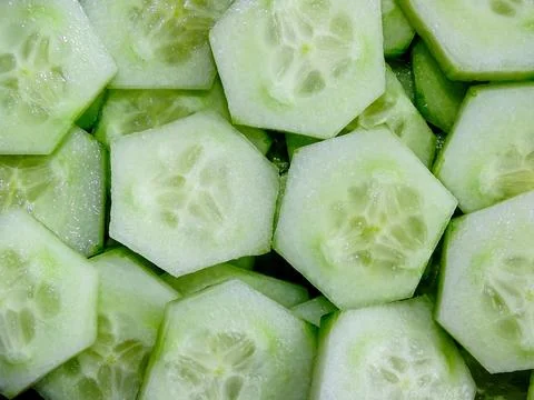 Group of cucumber slices. Vegetable 库存照片