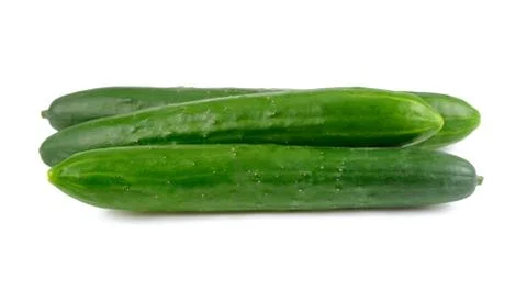 A group cucumbers isolated on white background Stock Photos