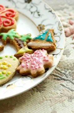 Group of cupcakes and biscuits Stock Photos