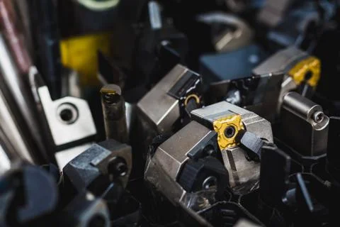 Group of cutting tools close up beautiful light Stock Photos