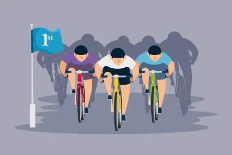 Group of cyclists in championship Stock Illustration