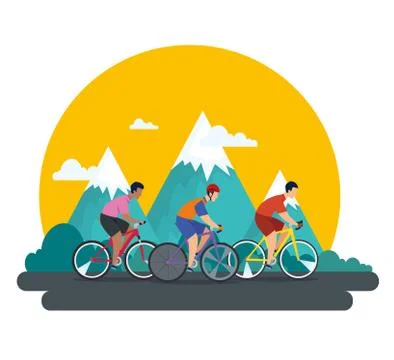 Group of cyclists in championship Stock Illustration
