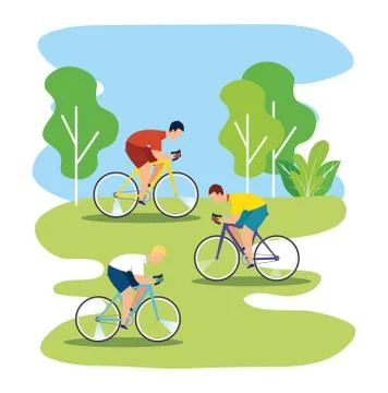 Group of cyclists in championship Stock Illustration