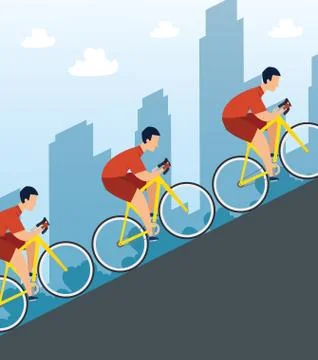 Group of cyclists in championship Stock Illustration