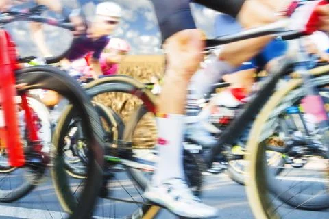 Group of Cyclists During a Race Stock Photos