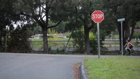 A group of cyclists ride down a rural road in the Santa Cruz mountains Video stock 91276809