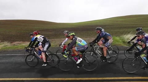 Group of cyclists on a road race Stock Footage 50452802