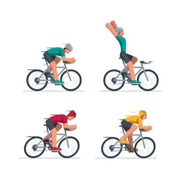 Group of cyclists in road racing. Stock Illustration