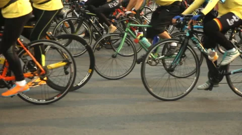 Group of cyclists on street Stock Footage 59831134