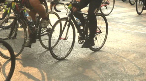 Group of cyclists on street Video stock 59832972