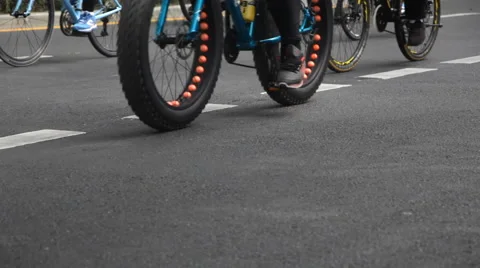 Group of cyclists on street Stock Footage 60367045