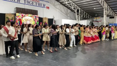 Group dance on the opening program during a trade fair Stock Footage 335525904
