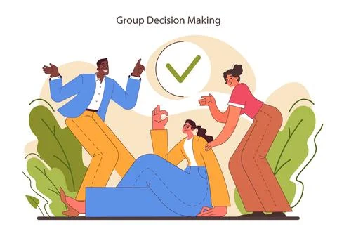 Group decision-making. Strategic thinking, brainstorming and solution Stock Illustration