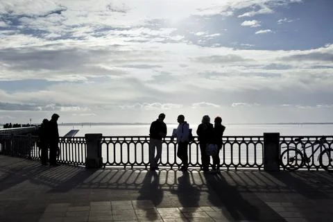 Group on a deck Stock Photos