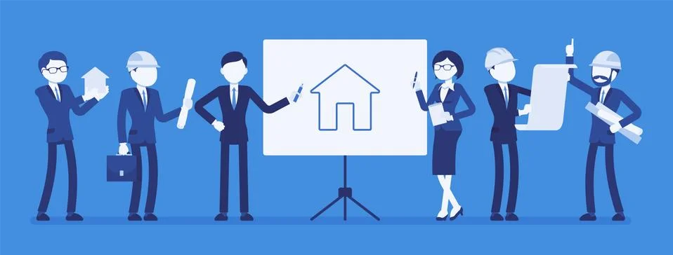 Group of developers at work Stock Illustration