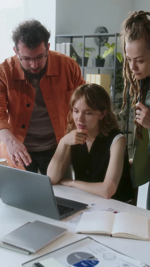 Group of Developers Working Together Video stock 313496557
