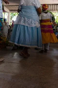 Group of devotees in a ritual for Iemanja in Amoreiras Stock Photos