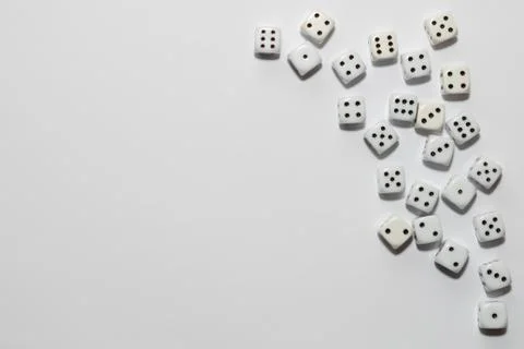 Group of dice on a white background Stock Photos