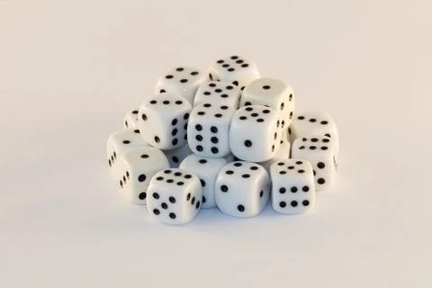 Group of dice on a white background Stock Photos