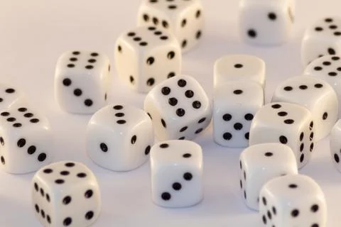 Group of dice on a white background Stock Photos